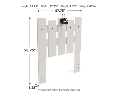 Vaibryn Full Panel Headboard, White, large