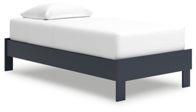 Simmenfort Twin Platform Bed, Navy Blue, large