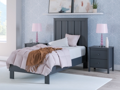 Simmenfort Twin Platform Bed, Navy Blue, rollover