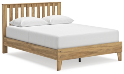 Bermacy Queen Platform Panel Bed, Light Brown, large