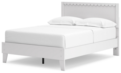 Hallityn Panel Platform Bed, White, large