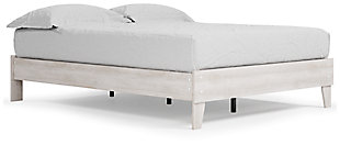 If it’s coastal chic or cottage quaint style you long for, the Paxberry queen platform bed is sure to satisfy. Its distinctive weatherworn finish conveys an easy-breezy sensibility, perfect for a restful bedroom retreat.Queen platform bed (headboard not included) | Made with engineered wood (MDF/particleboard) and decorative laminate | Whitewash replicated worn-through paint with authentic touch | No foundation/box spring required | Mattress not included, sold separately | Assembly required | Estimated Assembly Time: 30 Minutes