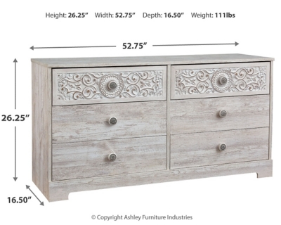 Paxberry Dresser Dimensions