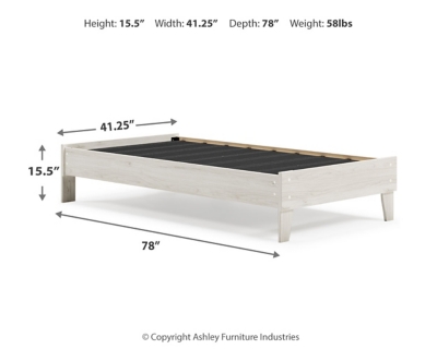 Socalle Twin Platform Bed, Light Natural, large