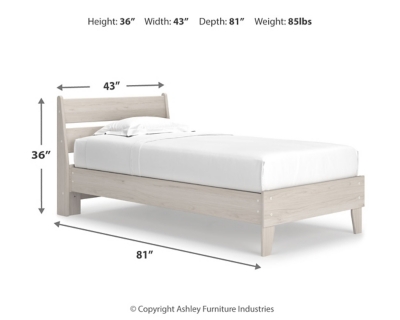 Socalle Twin Panel Platform Bed, Natural, large