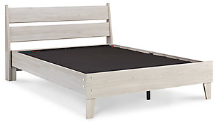 Bringing big style to small living areas, the Socalle full panel platform bed is a smart, space-saving choice for those with an eye for contemporary design. Clean-lined profile with understated refinements creates such a simple silhouette that works in so many settings. Best of all, our innovative bed-in-a-box shipping system delivers your new bed right to the door.Includes headboard, footboard, rails and platform (no additional foundation/box spring needed) | Made with engineered wood (MDF/particleboard) and decorative laminate | Light natural finish over replicated oak grain with authentic touch | Mattress available, sold separately | Assembly required | Estimated Assembly Time: 50 Minutes