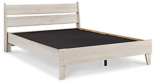 Bringing big style to small living areas, the Socalle queen panel platform bed is a smart, space-saving choice for those with an eye for contemporary design. Clean-lined profile with understated refinements creates such a simple silhouette that works in so many settings. Best of all, our innovative bed-in-a-box shipping system delivers your new bed right to the door.Includes headboard, footboard, rails and platform (no additional foundation/box spring needed) | Made of engineered wood and decorative laminate | Made of engineered wood and decorative laminate
Natural finish over replicated oak grain with authentic touch | Mattress available, sold separately | Assembly required | Estimated Assembly Time: 50 Minutes