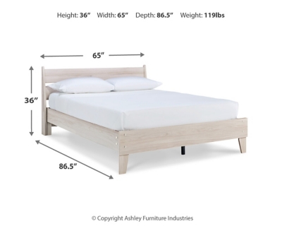 Socalle Queen Panel Platform Bed, Natural, large