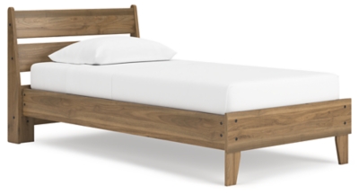 Deanlow Twin Platform Panel Bed, Honey, large