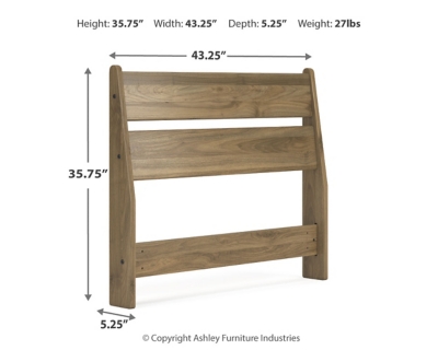 Deanlow Twin Panel Headboard, Honey, large