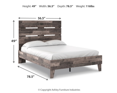 Neilsville Full Panel Platform Bed, Multi Gray, large