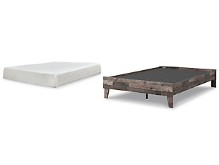 Neilsville Full Platform Bed with Mattress, Multi Gray, large