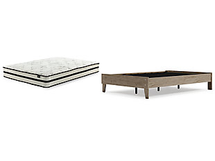 Oliah Full Platform Bed with Mattress, Natural, large