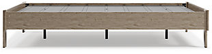 Bringing big style to living areas, the Oliah bed is a smart, space-saving choice for those with an eye for contemporary design. Its clean-lined profile with understated refinements creates such a simple silhouette that works in so many settings. Best of all, our innovative bed-in-a-box shipping system delivers your new bed right to the door.platform bed (does not include headboard) | Includes footboard, rails and platform (no additional foundation/box spring needed) | Made with engineered wood (MDF/particleboard) and decorative laminate | Dry, light finish with replicated oak grain and authentic touch | Mattress available, sold separately | Assembly required | Estimated Assembly Time: 30 Minutes