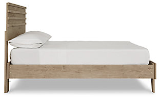 Bringing big style to small living areas, the Oliah full bed is a smart, space-saving choice for those with an eye for contemporary design. Clean-lined profile with understated refinements creates such a simple silhouette that works in so many settings. Best of all, our innovative bed-in-a-box shipping system delivers your new bed right to the door.Complete full bed in a box | Includes headboard, footboard, rails and platform (no additional foundation/box spring needed) | Made of engineered wood and decorative laminate | Dry, light finish with replicated oak grain and authentic touch | Mattress available, sold separately | Assembly required | Estimated Assembly Time: 50 Minutes