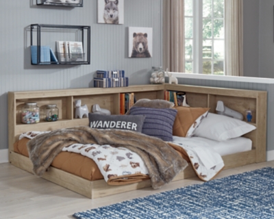 APK-EB2270FB Oliah Full Bookcase Storage Bed, Natural sku APK-EB2270FB