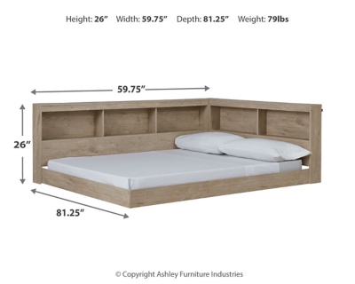 Oliah Full Bookcase Storage Bed, Natural, large