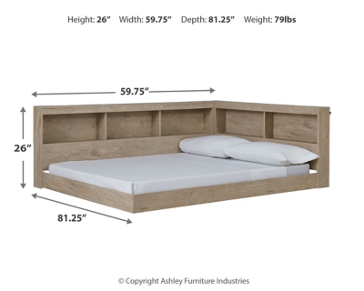 Oliah Full Bookcase Storage Bed, Natural, large