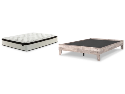 Neilsville Queen Platform Bed with Mattress, Whitewash, large