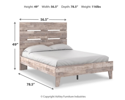 Neilsville Full Panel Platform Bed, Whitewash, large