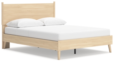 Cabinella Queen Platform Panel Bed, Tan, large