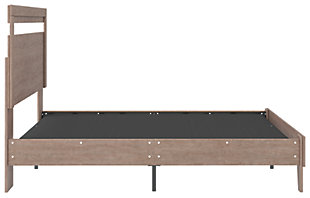 If you’re a fan of clean, crisp and contemporary interiors, rest assured the Flannia panel platform bed suits you. Its linear profile is enhanced with a warm gray vintage finish with subtle pearl effect over replicated cherry grain. The headboard's peekaboo cutout adds a cut-above element. Hard to believe such a high-style aesthetic can be so attractively priced. Best of all, our innovative bed-in-a-box shipping system delivers your new bed right to the door.Complete bed in a box | Includes headboard and platform bed | Made with engineered wood (MDF/particleboard) and decorative laminate | Warm gray vintage finish with subtle pearl effect over replicated cherry grain | Bed does not require foundation/box spring | Mattress available, sold separately | Assembly required | Estimated Assembly Time: 45 Minutes