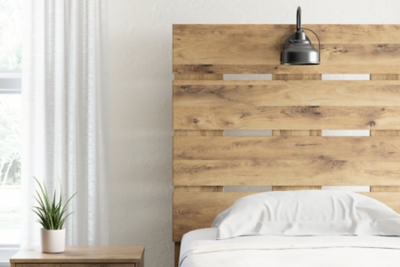 Larstin Twin Panel Headboard, Tan Brown, rollover