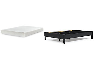 Finch Full Platform Bed with Mattress, Black, large