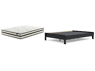 Finch Queen Platform Bed with Mattress, Black, large