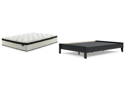 Finch Queen Platform Bed with Mattress, Black, large