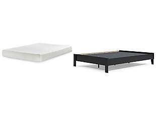 Finch Queen Platform Bed with Mattress, Black, large