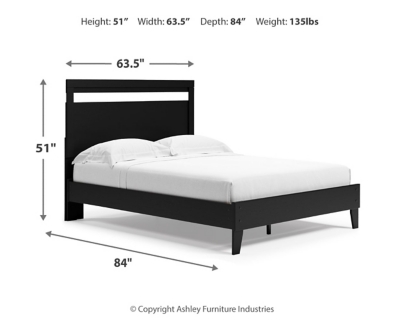 Finch Queen Panel Platform Bed, Black/Brown, large