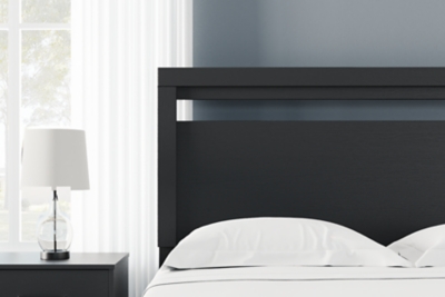 Finch Queen Panel Headboard, Black, rollover