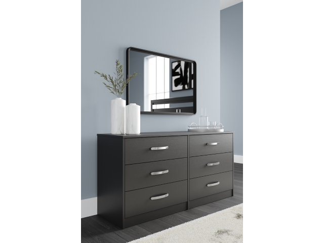 Ashley Finch Black Six Drawer Dresser
