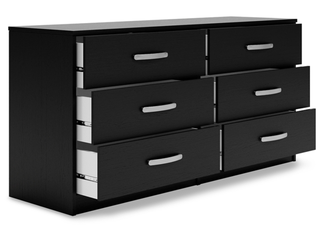 Ashley Finch Black Six Drawer Dresser