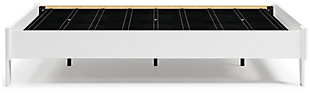 If you’re a fan of clean, crisp and contemporary interiors, rest assured the Flannia full platform bed suits you. The linear profile is enhanced with a matte solid white finish. Hard to believe such high style can be so attractively priced.Full platform bed (headboard not included) | Made with engineered wood (MDF/particleboard) and decorative laminate | Solid white in a matte finish | Bed does not require additional foundation/box spring | Mattress available, sold separately | Assembly required | Estimated Assembly Time: 30 Minutes