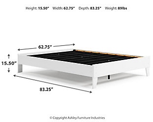 Flannia Queen Platform Bed, White, large
