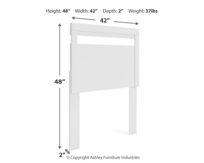 Flannia Twin Panel Headboard, White, large