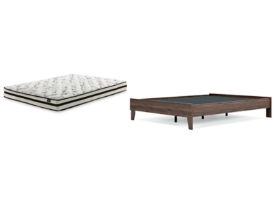 Calverson Queen Platform Bed with Mattress, Mocha, large