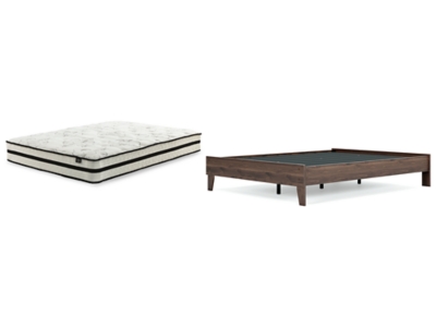 Calverson Queen Platform Bed with Mattress, Mocha, large