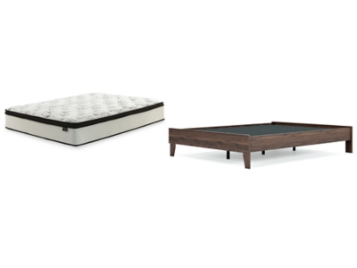 Calverson Queen Platform Bed with Mattress, Mocha, large