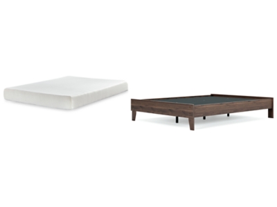 Calverson Queen Platform Bed with Mattress, Mocha, large