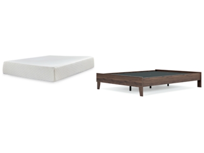 Calverson Queen Platform Bed with Mattress, Mocha, large