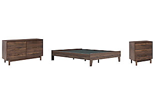 Calverson Queen Platform Bed with Dresser and Chest, Mocha, large