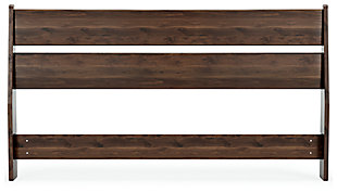 At the intersection of classic cool and chic sophistication you’ll find the Calverson panel headboard. The rich brown finish over replicated walnut wood grain offers an authentic touch that plays well any way you style it. Minimal yet elegant in its design, this headboard keeps your home decor grounded while elevating your modern style.Headboard only | Made of engineered wood (MDF/particleboard) and decorative laminate | Rich brown finish over replicated walnut wood grain with authentic touch | Hardware not included | ¼" bolts are needed to attach headboard to your existing metal bed frame | Assembly required | Estimated Assembly Time: 15 Minutes