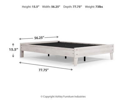 Shawburn Full Platform Bed, Whitewash, large