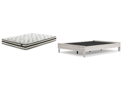 Shawburn Queen Platform Bed with Mattress, Whitewash, large