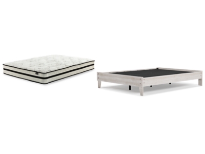 Shawburn Queen Platform Bed with Mattress, Whitewash, large