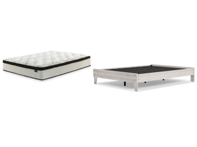 Shawburn Queen Platform Bed with Mattress, Whitewash, large