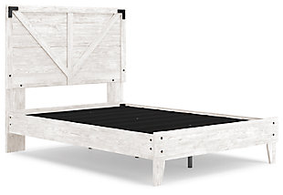 Shawburn Full Crossbuck Panel Platform Bed, White/Dark Charcoal Gray, rollover